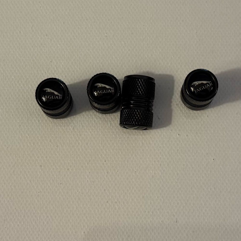 Jaguar Valve Stem Caps in Black Set of 4 NWT
